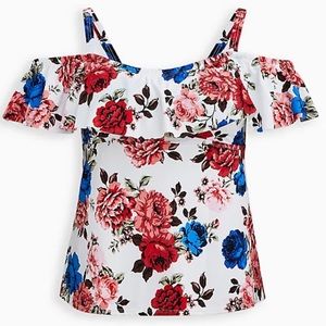 NWT Torrid floral tankini off the shoulder swim top size 1, 14/16